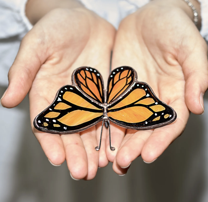 monarch butterfly pot hugger detail